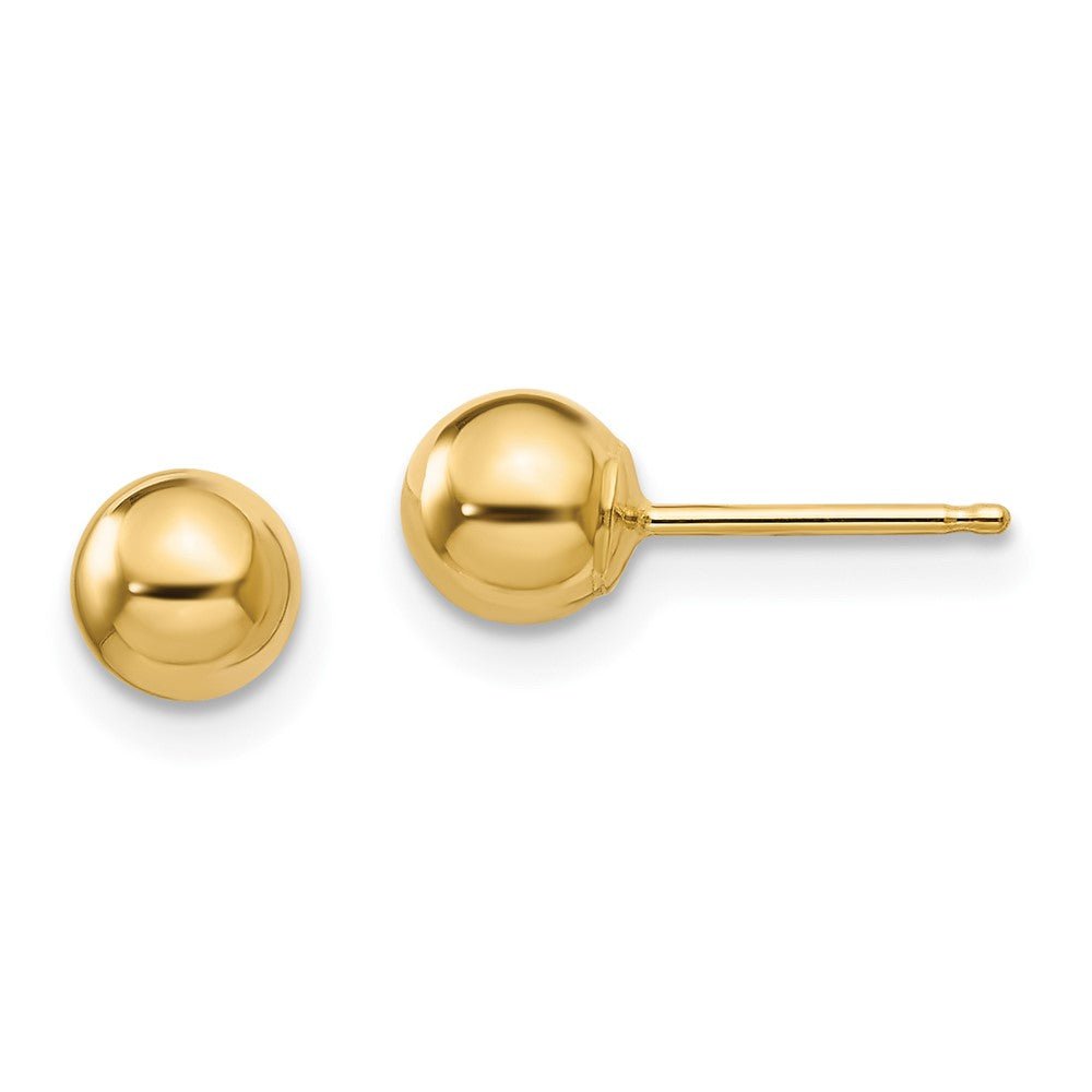 14KT Yellow Gold Polished 5mm Ball Post Earrings - Chapel Hills Jewelry