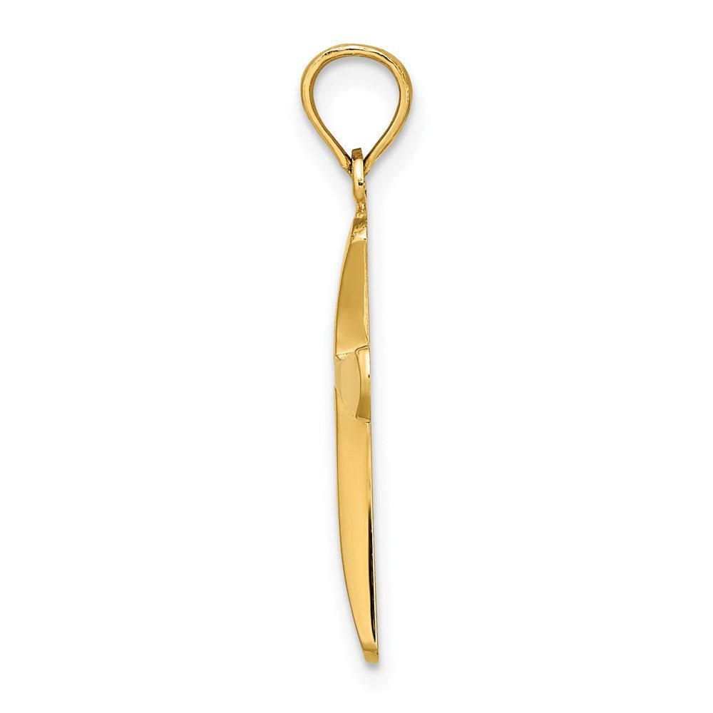 14KT Yellow Gold Polished Beveled Cross w/ Round Tips - Chapel Hills Jewelry