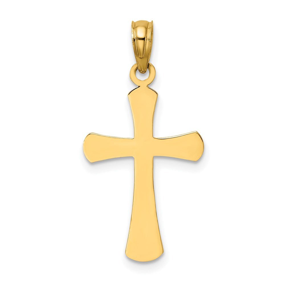 14KT Yellow Gold Polished Beveled Cross w/ Round Tips - Chapel Hills Jewelry