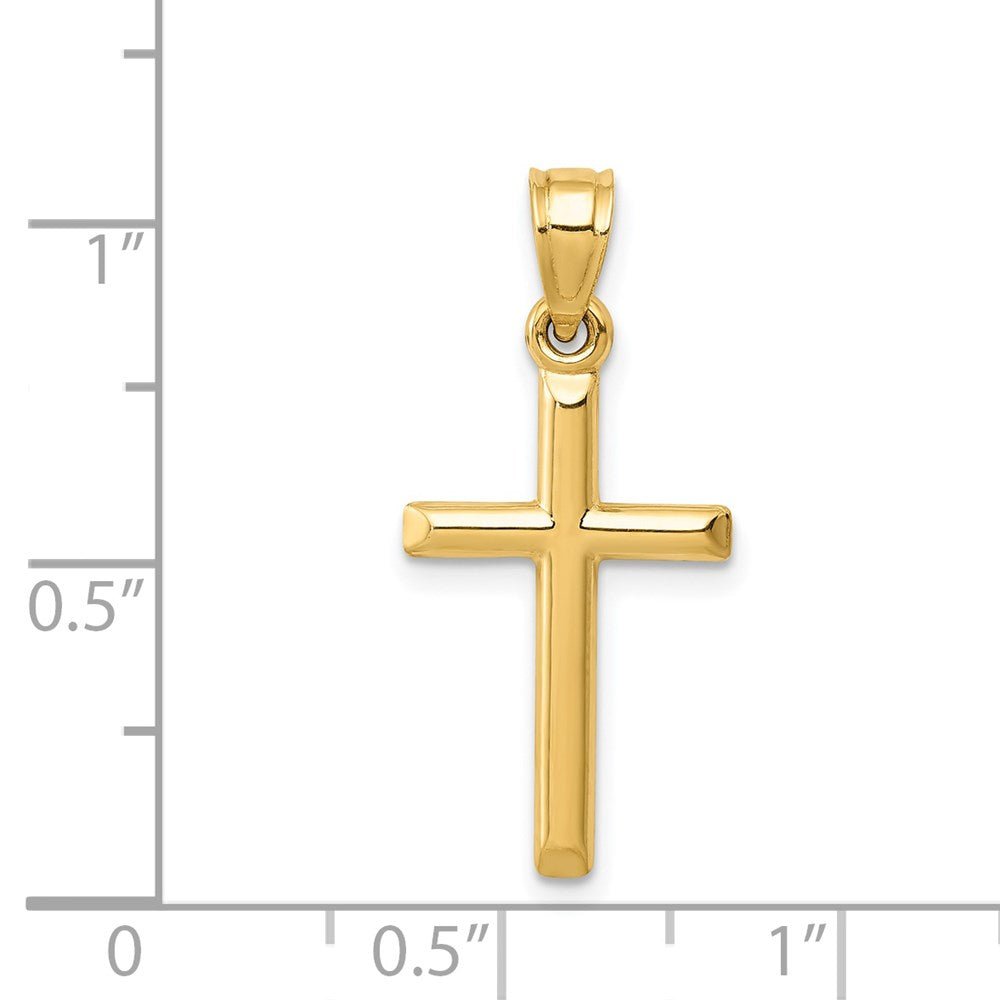 14KT Yellow Gold Polished Hollow Cross - Chapel Hills Jewelry