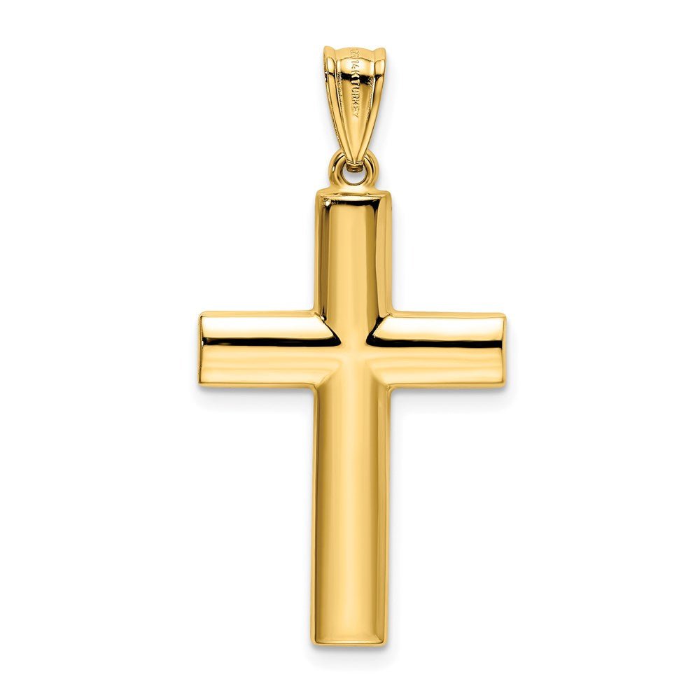 14KT Yellow Gold Reversible Textured/Polished Cross - Chapel Hills Jewelry