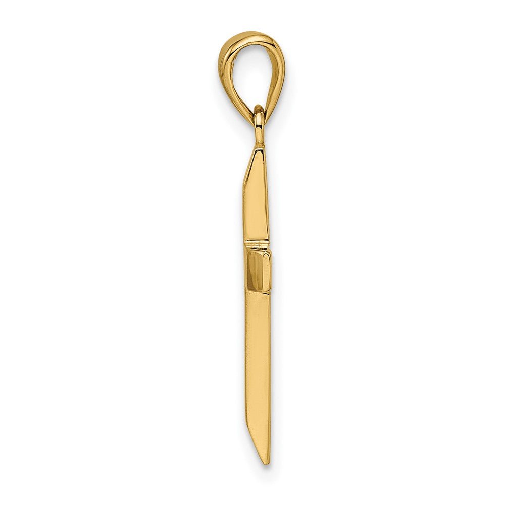 14KT Yellow Gold Satin/Polished Beveled Small Latin Cross - Chapel Hills Jewelry
