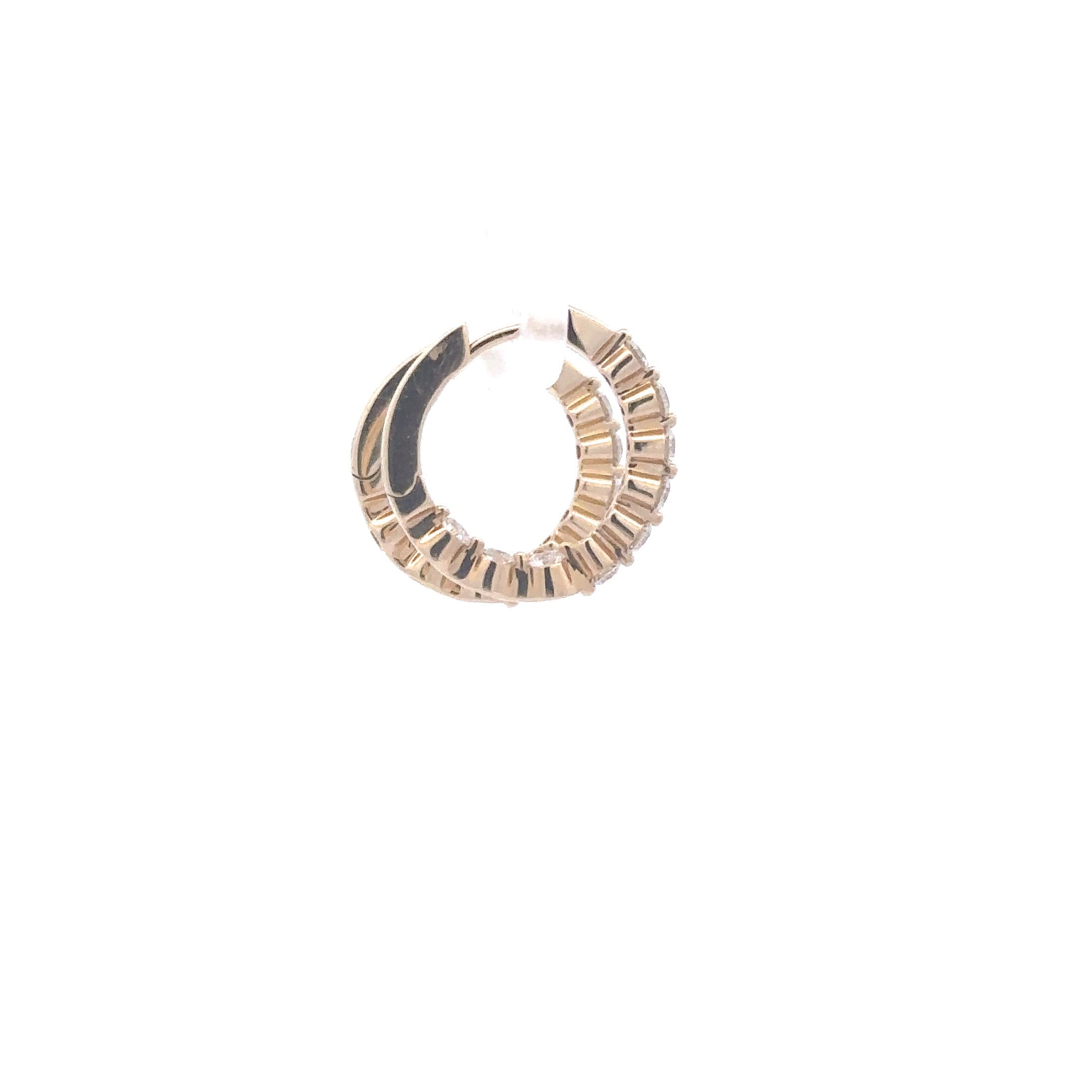 14KT Yellow Inside Outside Hoops
