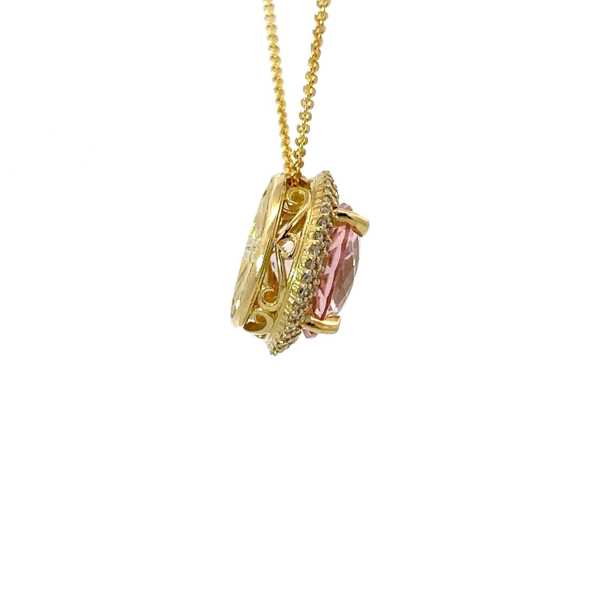 Morganite and Diamond Necklace - Chapel Hills Jewelry